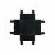 Четырёхсторонний соединитель для накладного шинопровода Flat Magnetic (чёрный) 85003/00