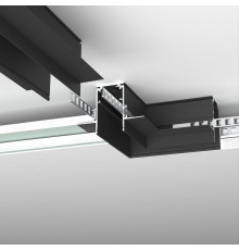 Slim Magnetic Коннектор угловой для встраиваемого шинопровода под ГКЛ 9,5мм (черный) 85214/00