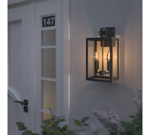 Уличный настенный светильник Elektrostandard Candle 35150/D темно-серый