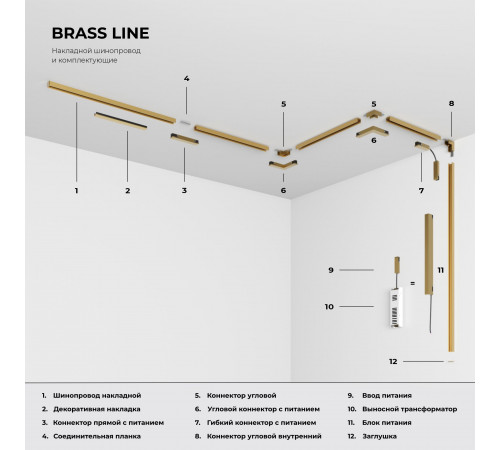 Угловой коннектор латунь 85006/00 Brass Line