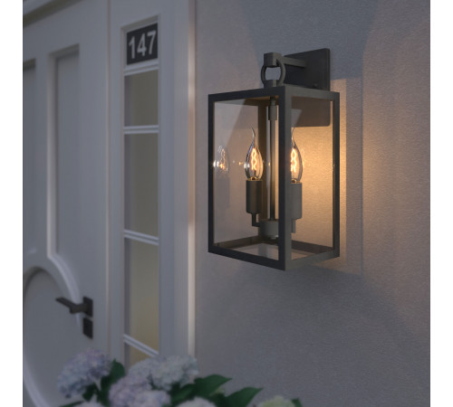 Уличный настенный светильник Elektrostandard Candle 35150/D черный